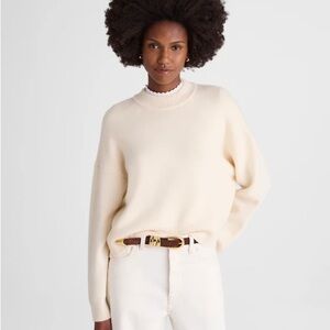 Madewell SoftWool Boxy Crewneck Sweater in Heather Cloud